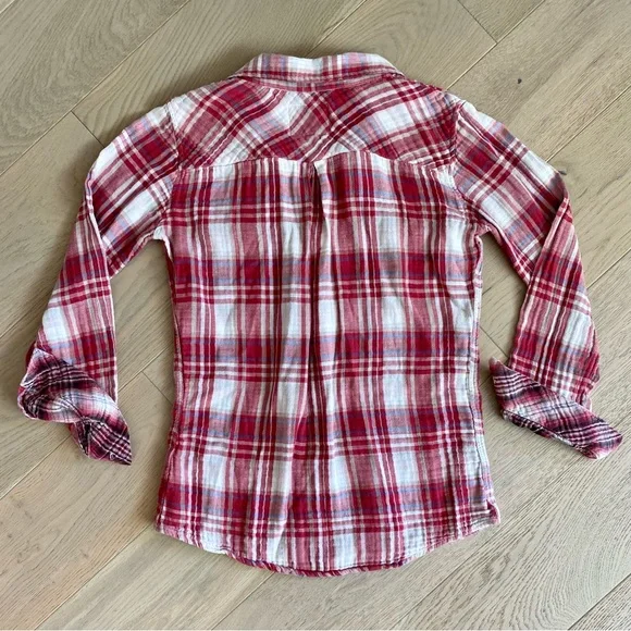 Rails Kendra gauze cotton double plaid long sleeve button-up shirt, size Medium - Picture 5 of 12